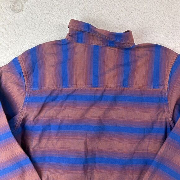 Mountain Hardwear‎ Shirt Mens Small Blue Striped Long Sleeve Flannel - Picture 7 of 12